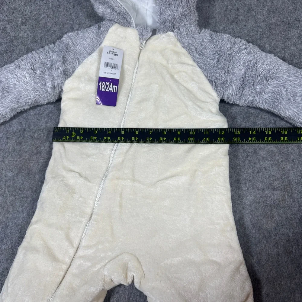 Koala Baby Plush Hooded Coverall Pram Suit 18-24M Cream Grey Animal Character NW